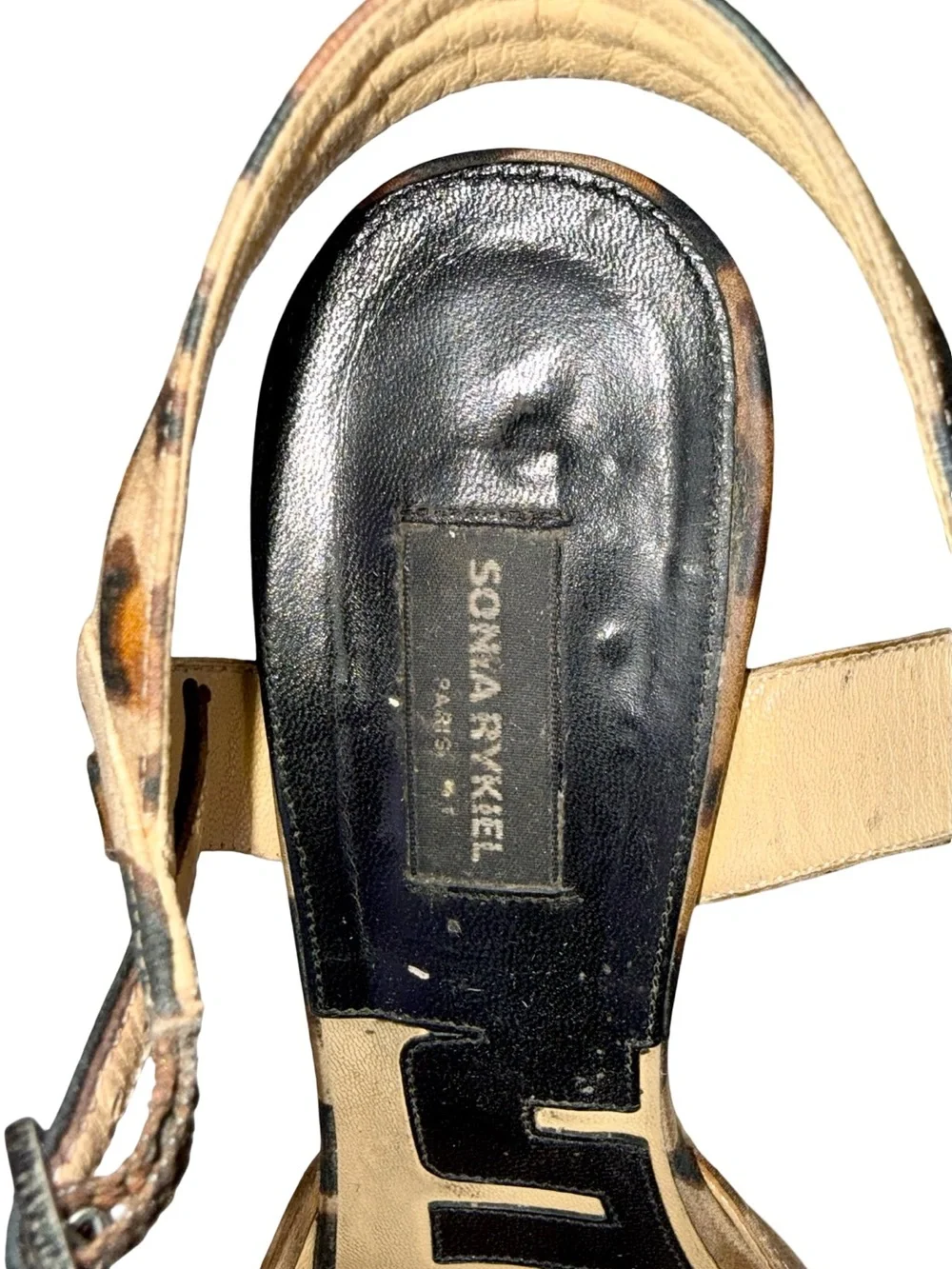 SONIA RYKIEL LEOPARD PRINT WEDGE SANDALS